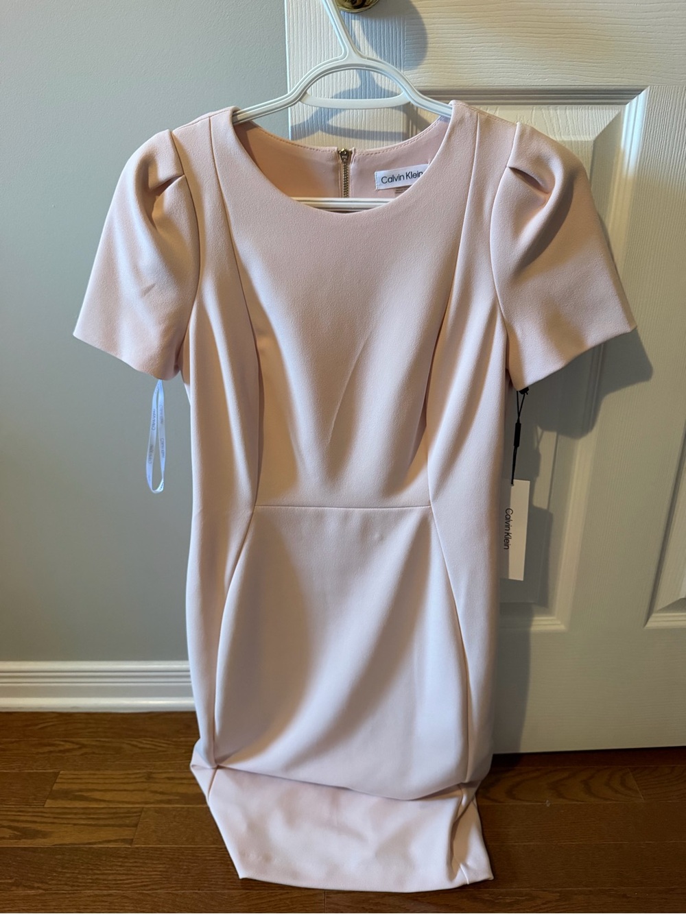 Calvin Klein Blush Pink Short-Sleeve Sheath Dress